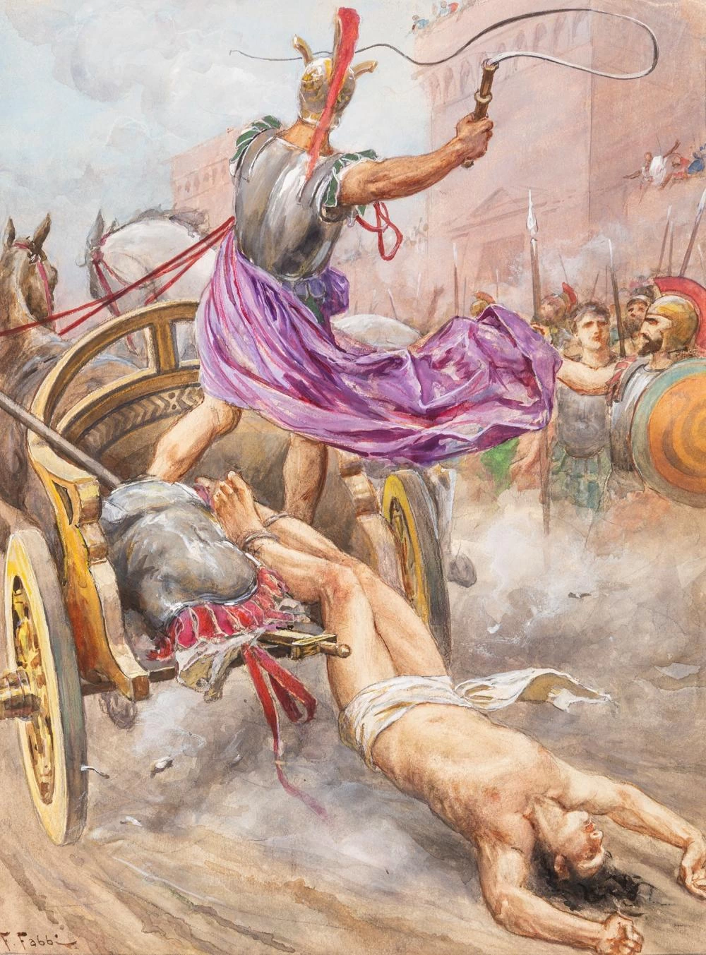 L'Iliade. Achille trascina il cadavere di Ettore